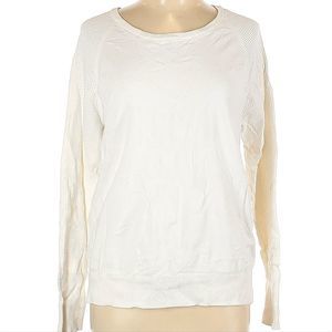 Nike white scoop neck long sleeve athleisure sweatshirt women's large